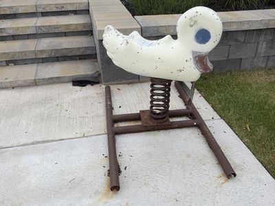 VINTAGE DUCK SPRING RIDER PLAYGROUND TOY