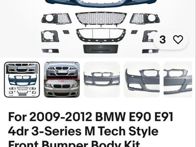 2009-2012 BMW E90 E91 3-Series M Tech Style Front Bumper Body Kit