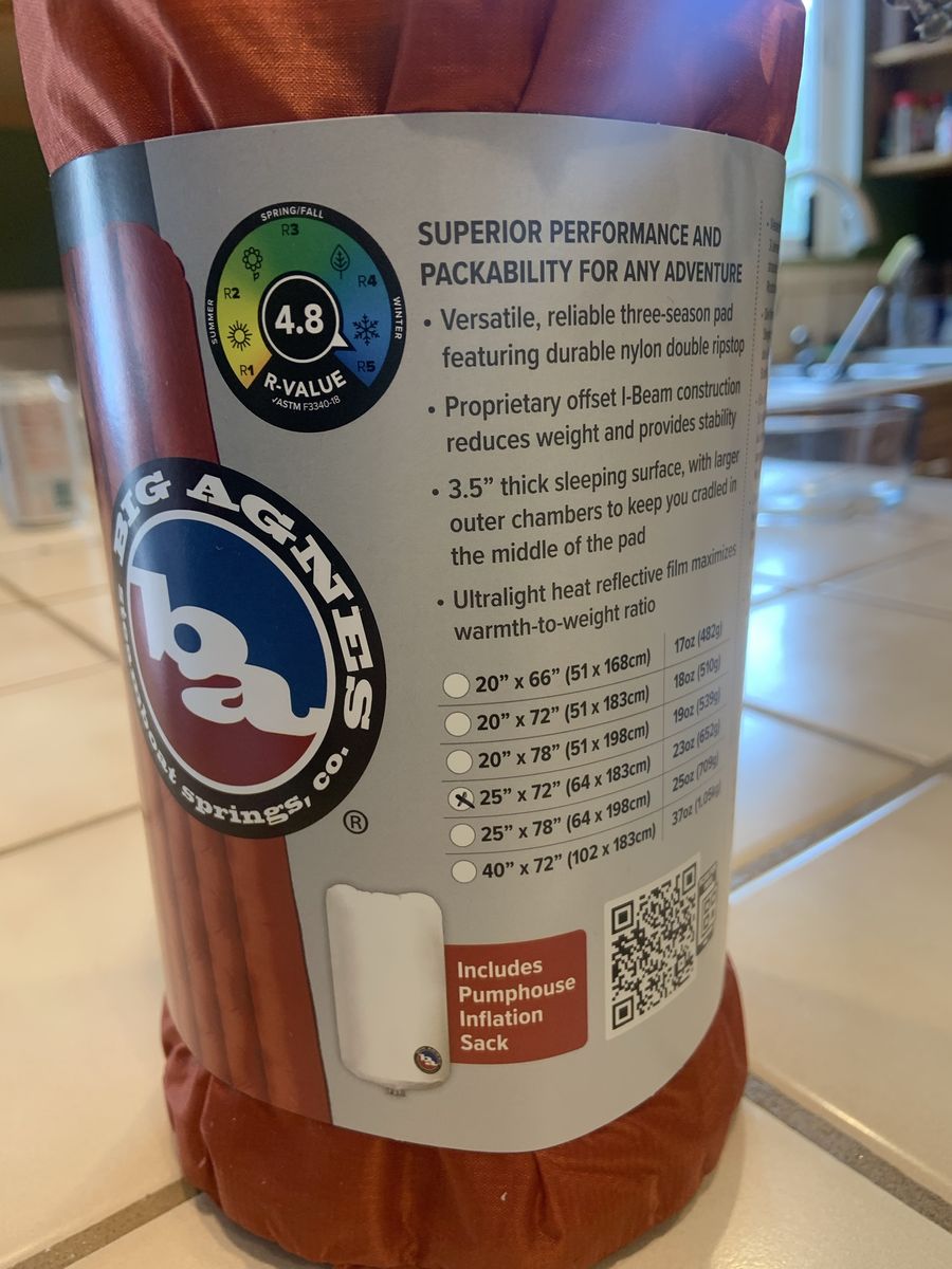 Big Agnes SL sleeping pad Wide Reg