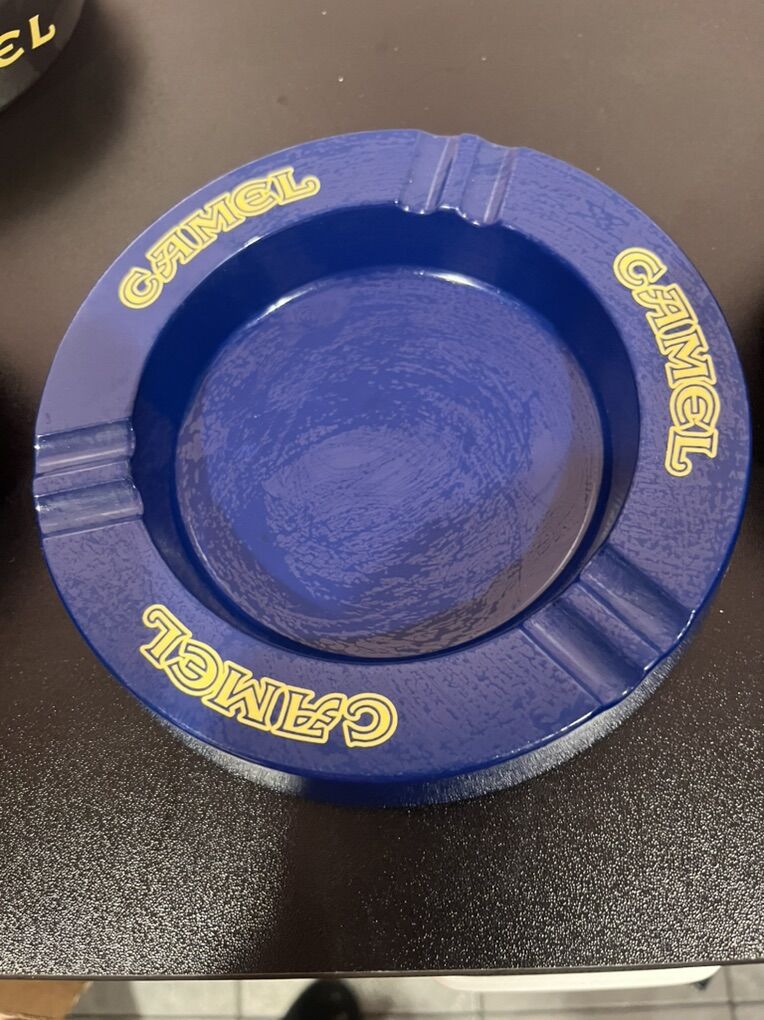Brand New Camel Blue And Yellow Ashtray