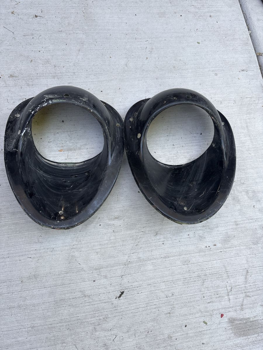 Vintage Black Headlight Bezel Housing Bezels - Pair for an Opel GT
