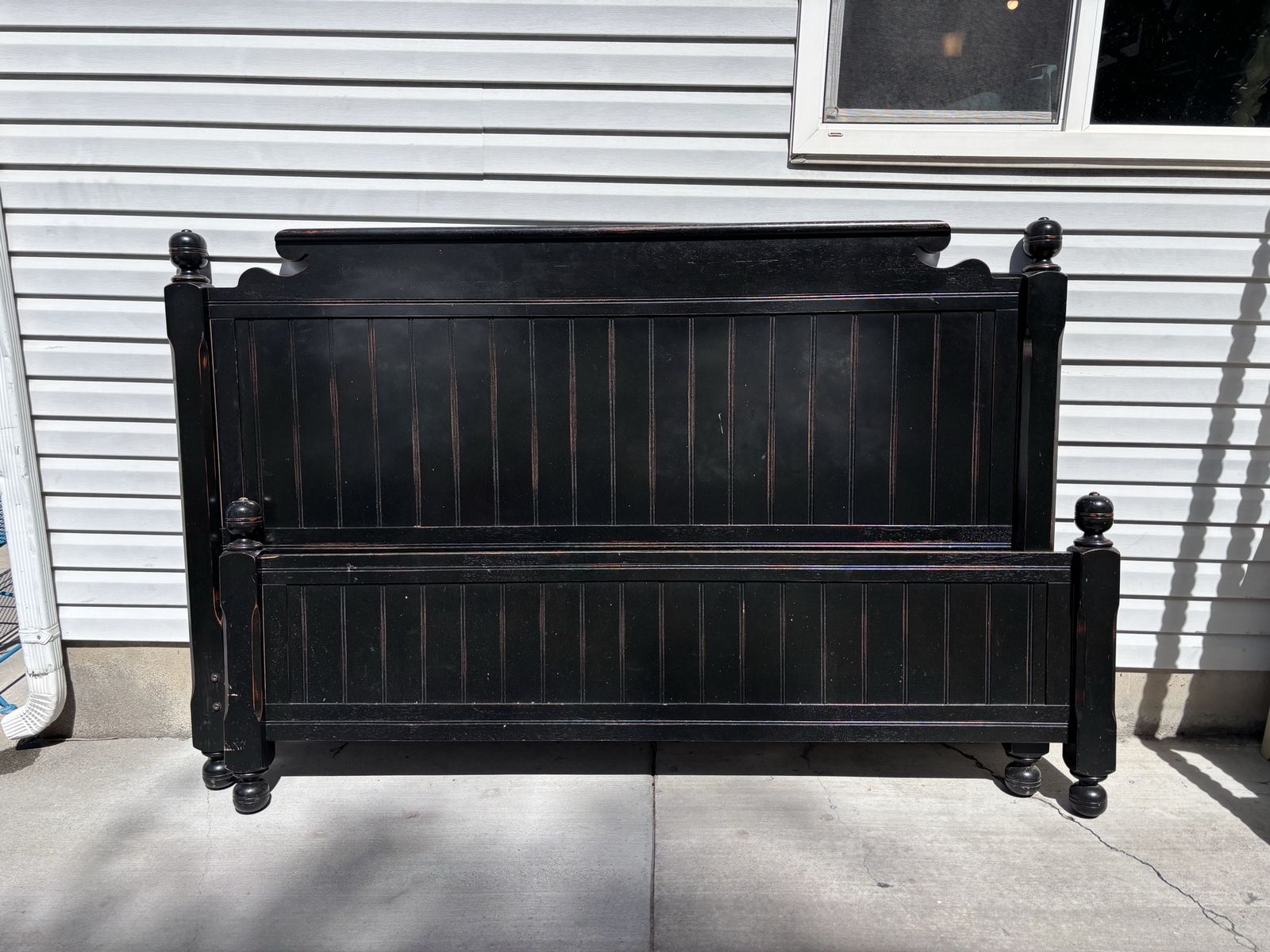 Black Farmhouse Style King Size Bed