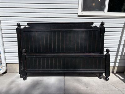 Black Farmhouse Style King Size Bed