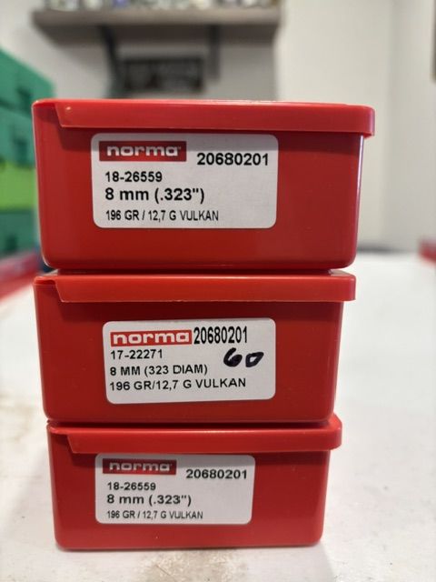 Norma 8mm Vulkan bullets