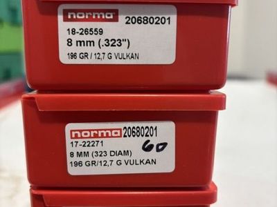 Norma 8mm Vulkan bullets