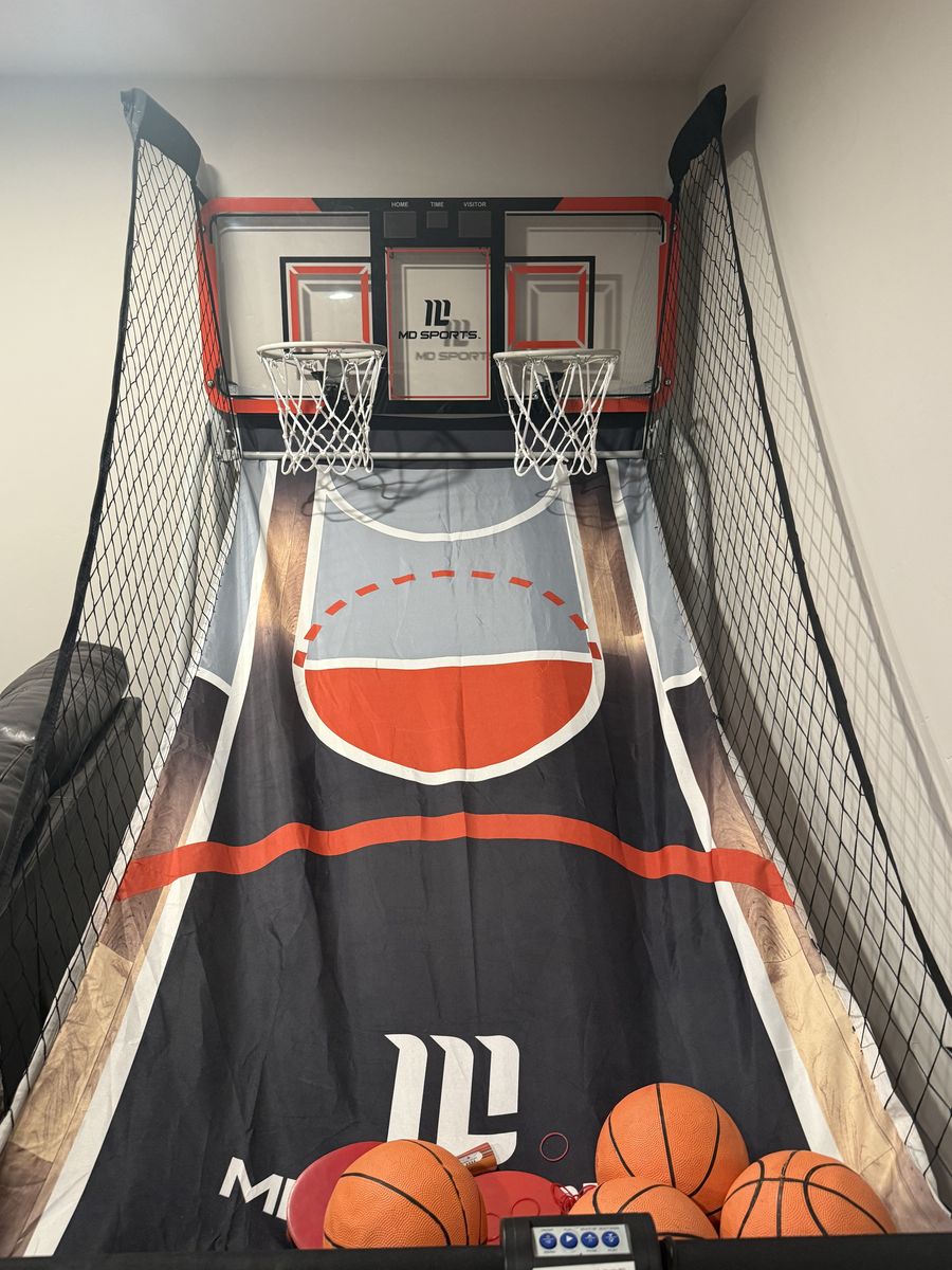 MD Sports Dual Shot Arcade Basketball Game with Electronic Scorer and Mini Basketballs