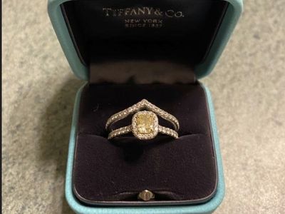 Tiffany & Co Platinum and Diamond Soleste V Band Sz 7
