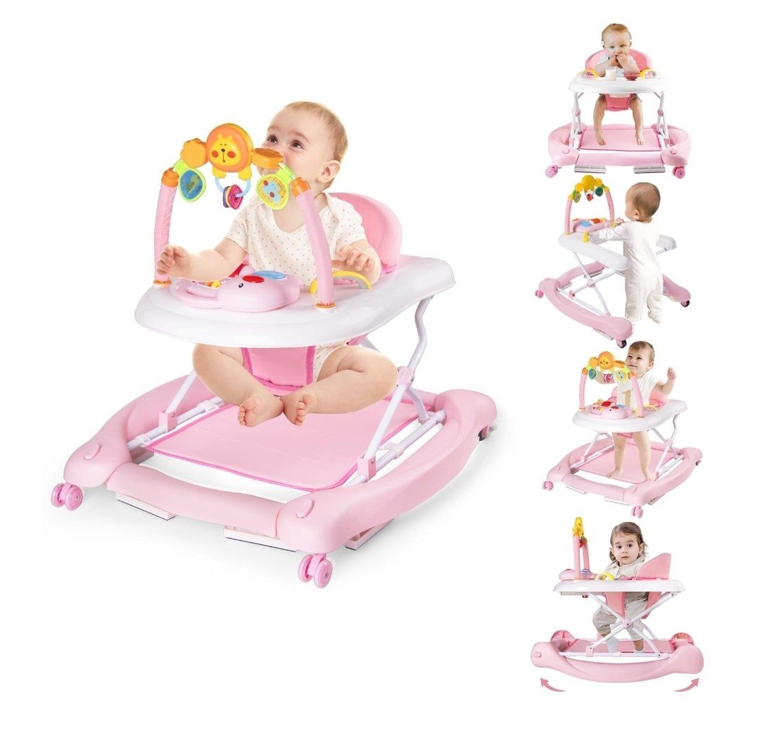 5-in-1 Baby Walker 6-12 Months, Pink