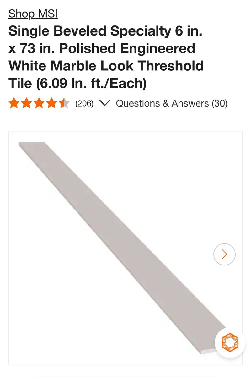 White marble look threshold tile