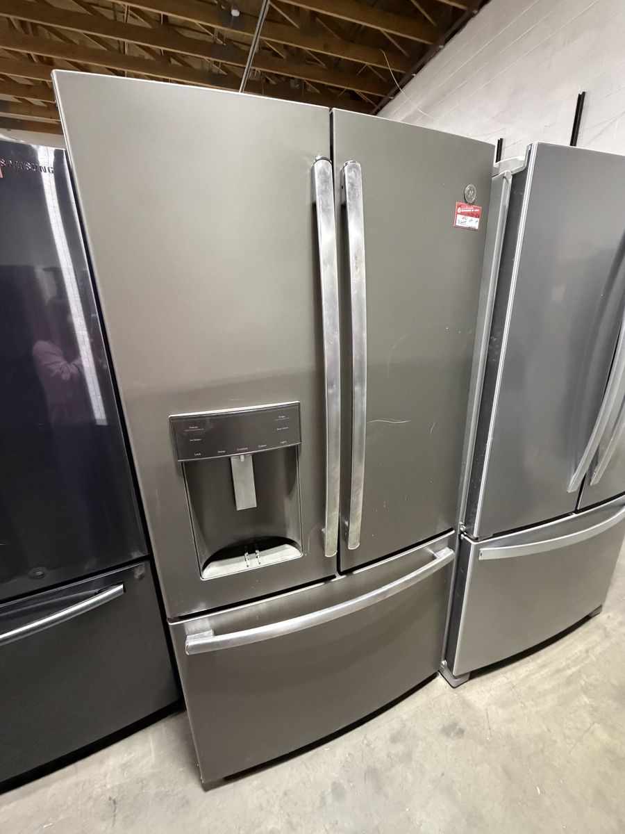 GOOD CONDITION GE SLATE FRENCH DOOR FRIDGE