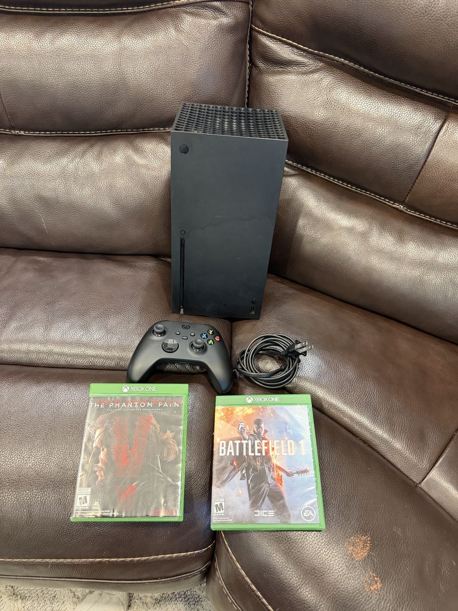 Microsoft Xbox Series X Console with Controller, Power Cable, and Two Games