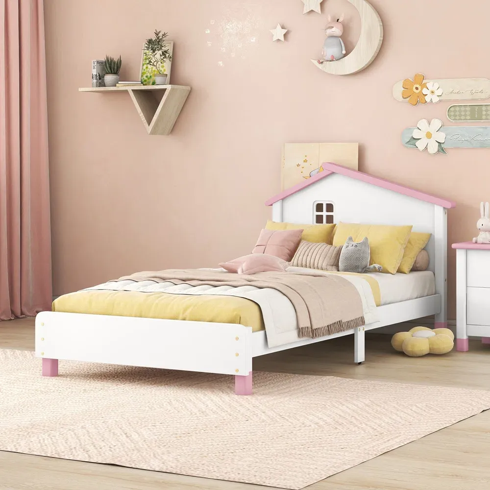 Kids Bed with House-shaped Headboard (twin)