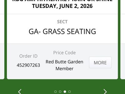 2 tickets for Trey Anastasio tonight at red butte