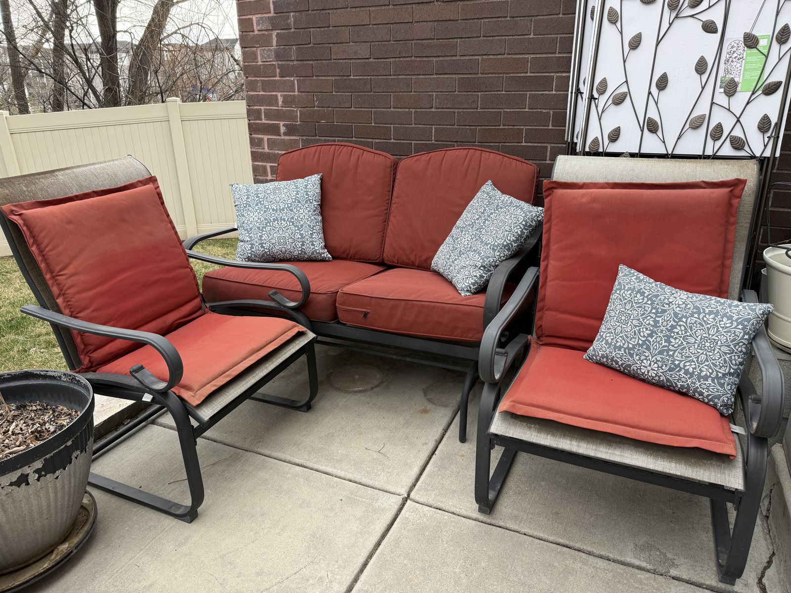 Patio Glider And Chairs