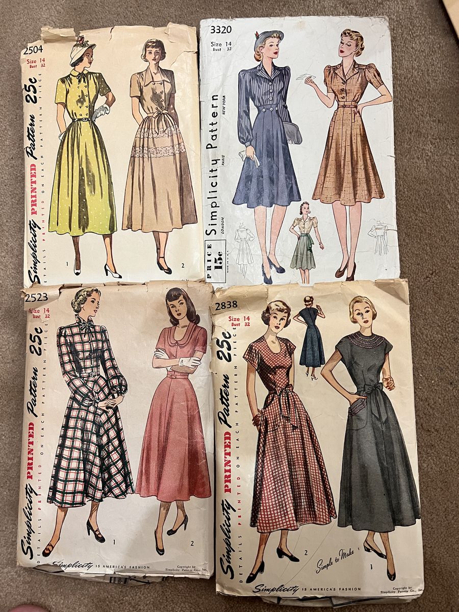 Amazing Vintage Sewing Patterns. 1940s.