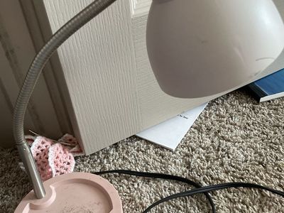 Pink and White Gooseneck Desk Lamp