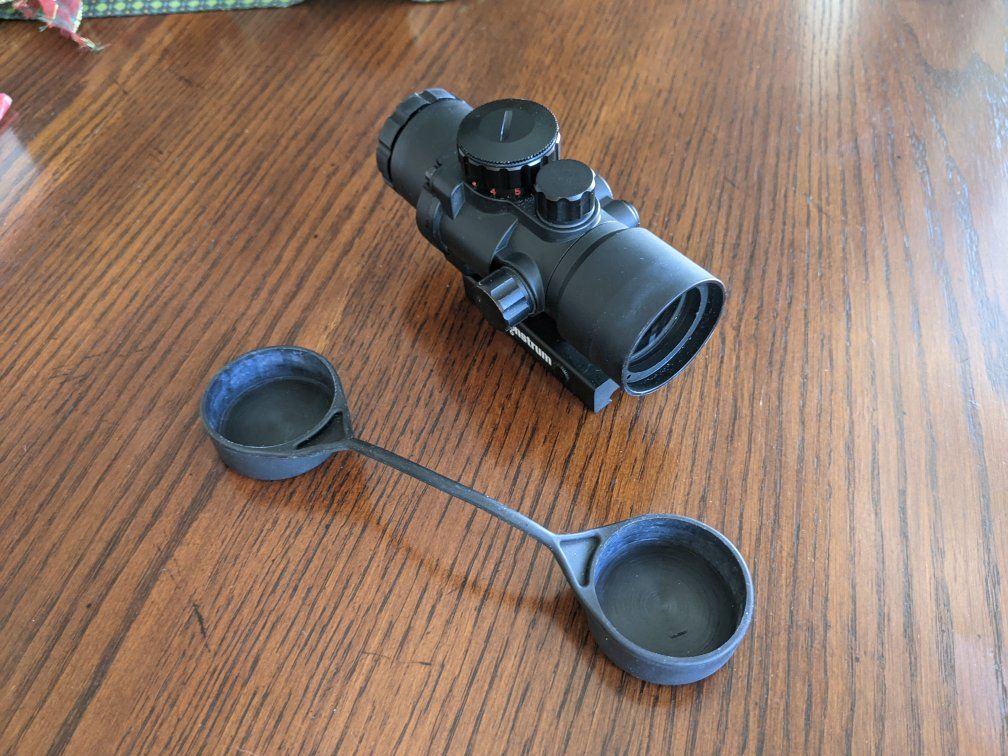 Monstrum S330P fixed wide field 3X Tactical Rifle Scope - Black, Red/Green Illuminated Reticle.