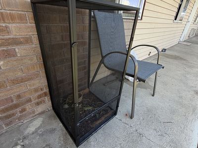 Black Mesh Reptile Terrarium Enclosure Cage 36 Inches Tall 18 Inches W
