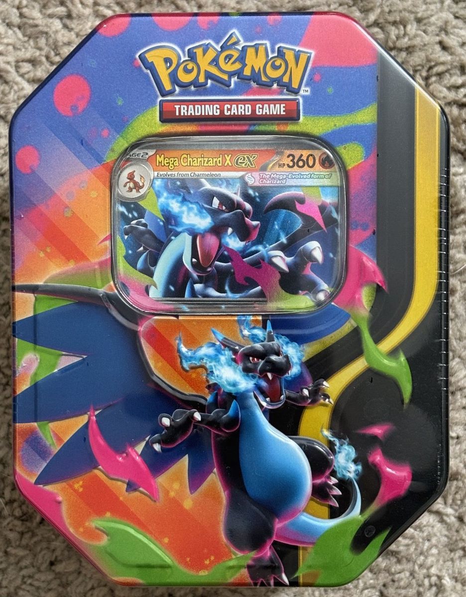 Mega Charizard tin (mega Charizard X)