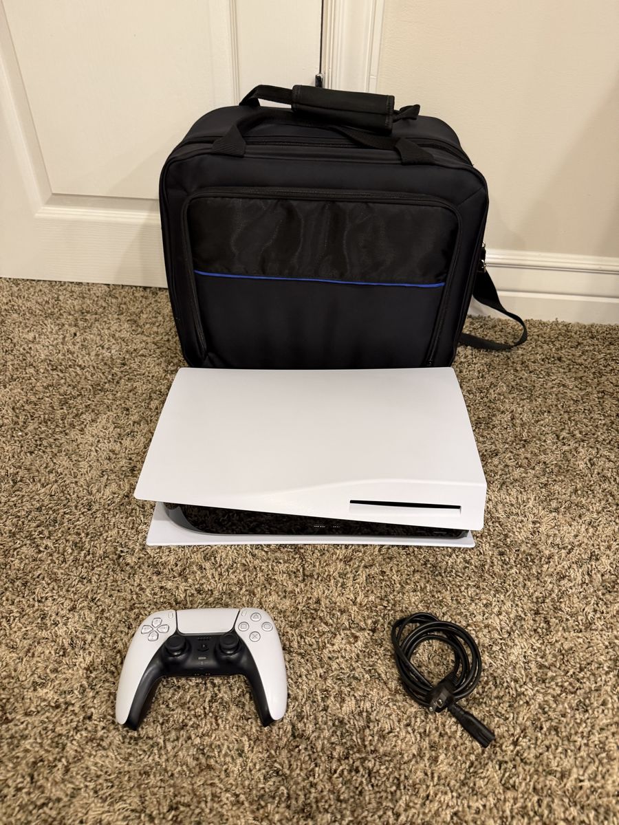 Sony PlayStation 5 PS5 Disc Version Console with Controller, Power Cable & Travel Bag