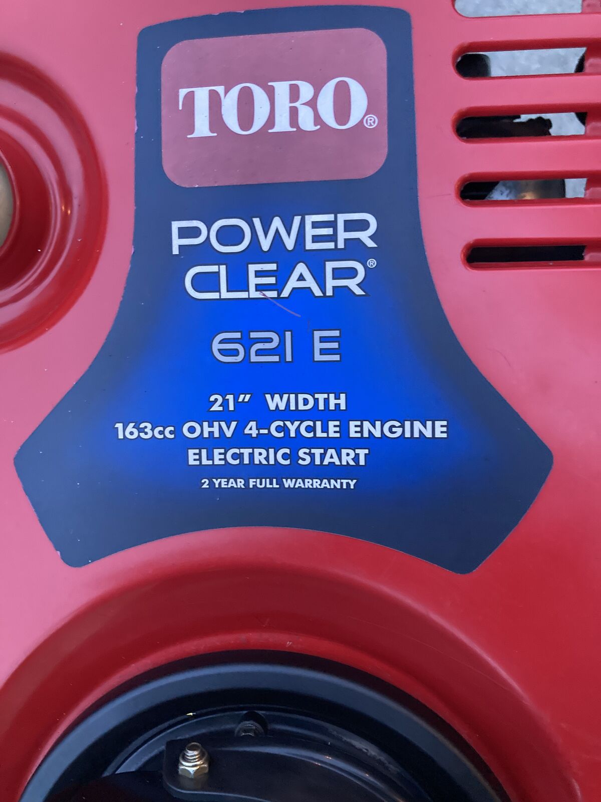 Toro 621 E SNOWBLOWER  163cc - Mint Condition