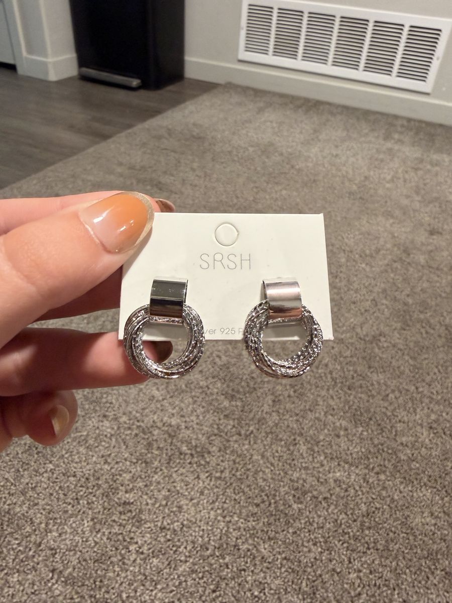 Silver 925 Plated Intertwined Hoop Earrings