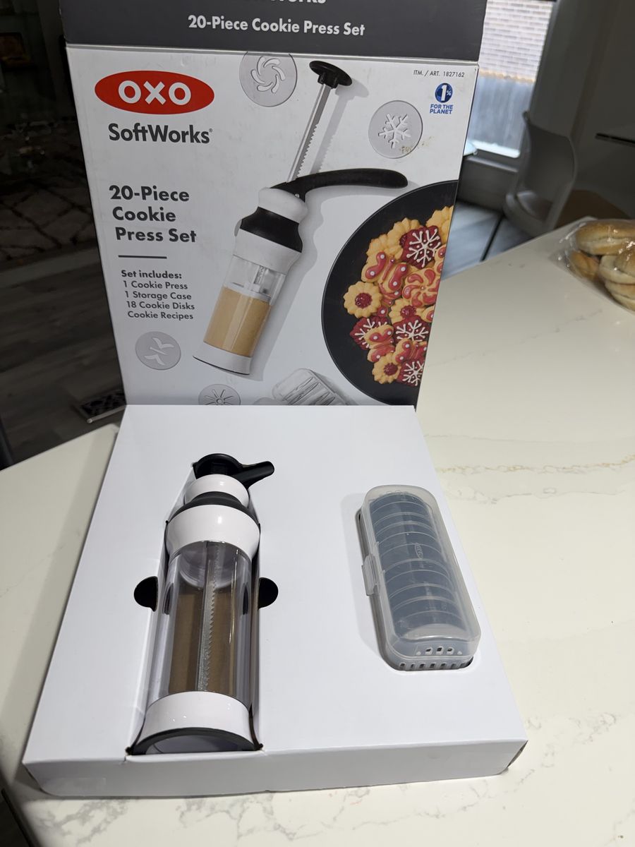 OXO SoftWorks 20-Piece Cookie Press Set - Includes 18 Disks & Storage Case