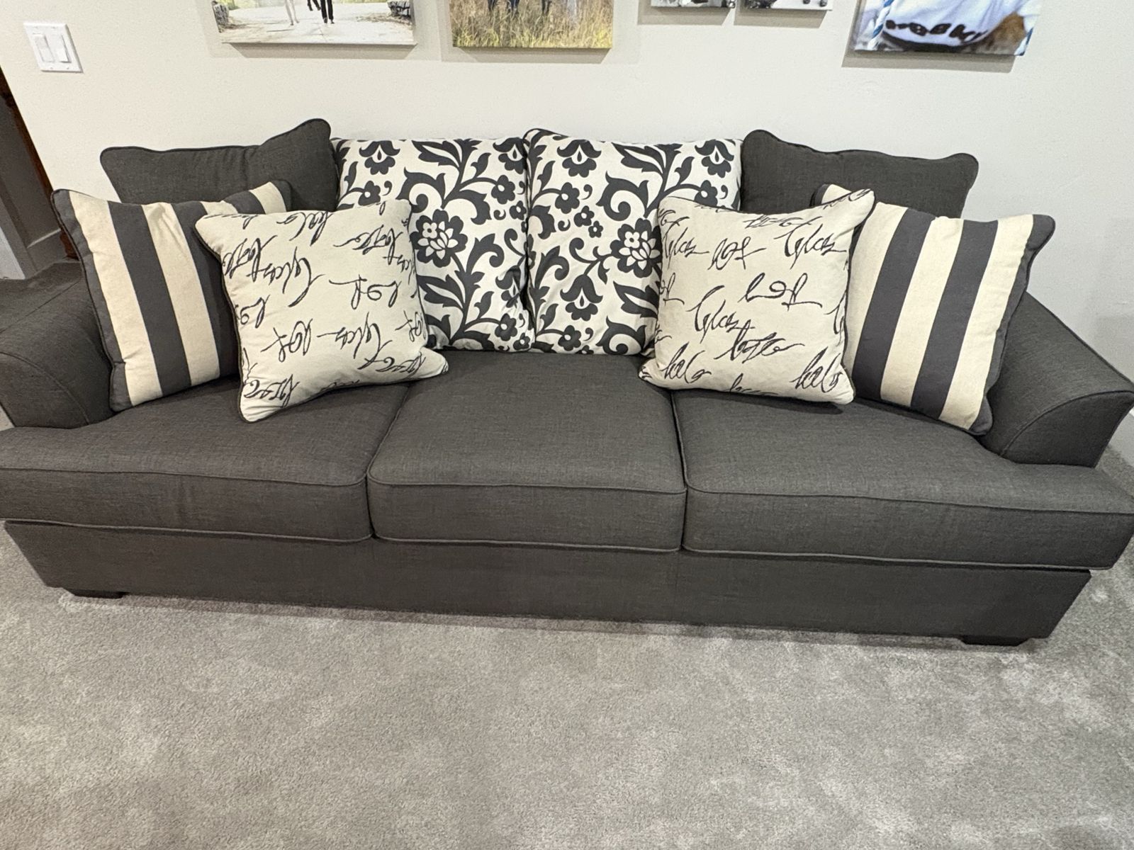 Ashley Signature Design Levon sofa in charcoal.