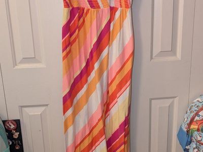 Old Navy Women's XS Striped Smocked Maxi Dress Multicolored