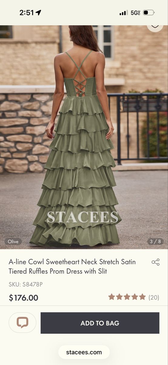 Olive Green Prom Dress