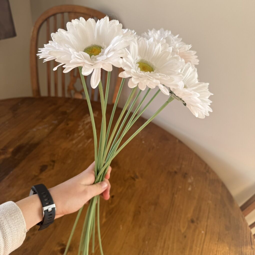 White Gerbera Daisy Daisies Artificial Faux