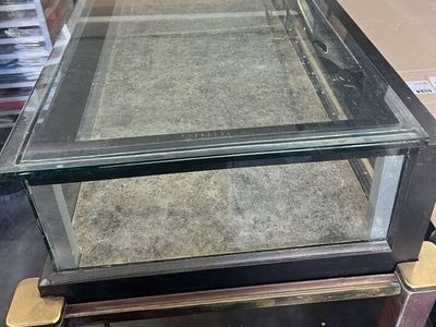 Vintage Mid-Century Modern Brass & Rosewood Display Case Coffee Table