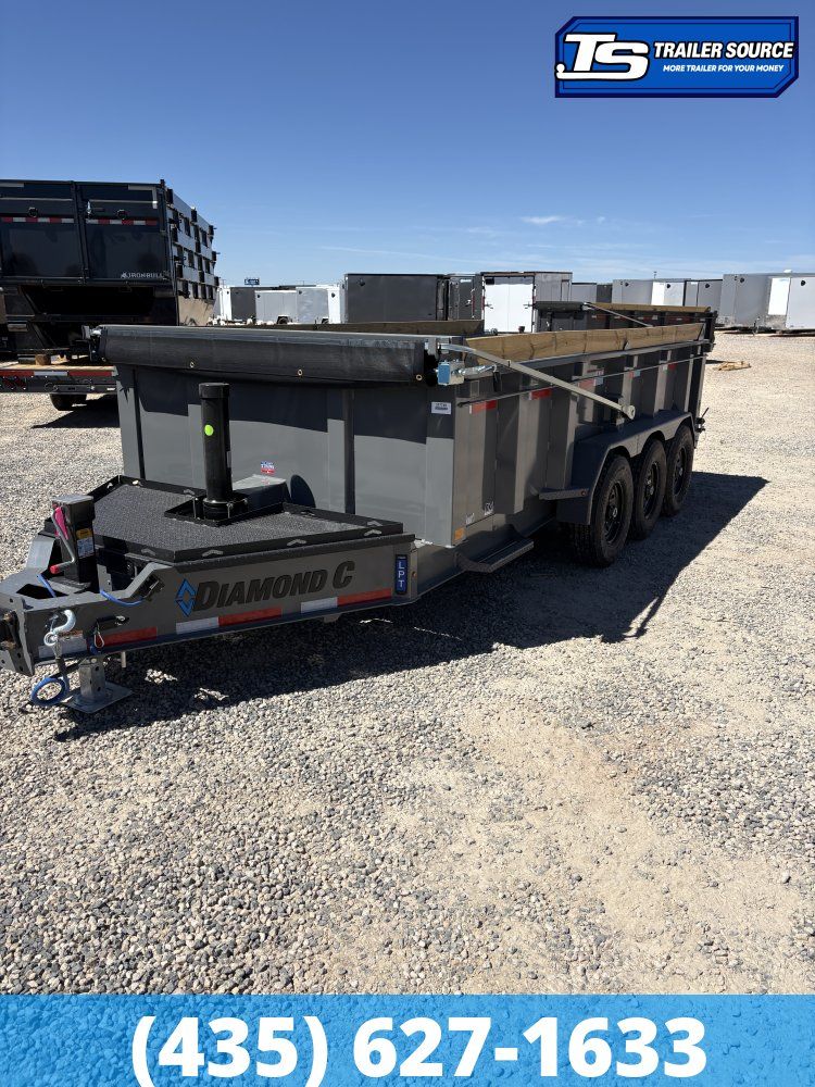 7x16 Diamond C LPT 307 Dump Trailer - 32" Sides - 24K GVWR - 14 Ply Tires, ABS Brakes, Board Brackets