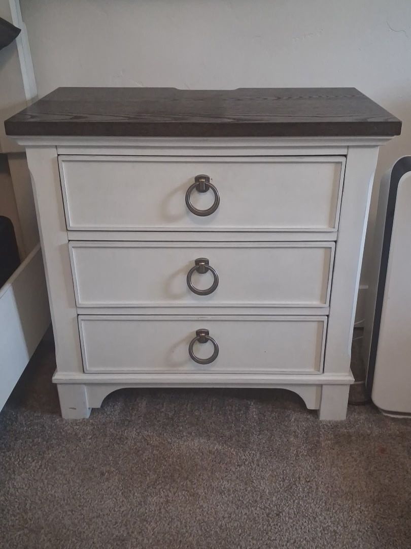 Farmhouse Nightstand with Built-In Charging Station