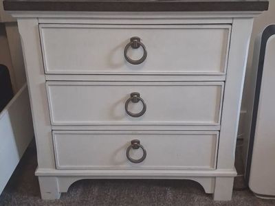 Farmhouse Nightstand with Built-In Charging Station