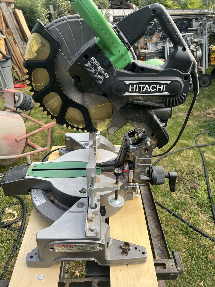 Hitachi C12FDH 12" Compound Miter Saw, 15 Amp, Dual Bevel Laser Guide
