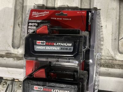 Milwaukee M18 High Output XC6.0 Battery 2‑Pack – New Sealed