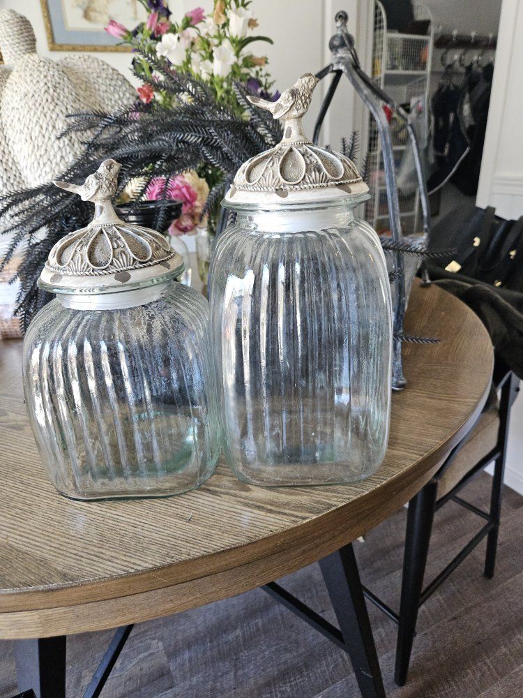 Bird Decorative Glass Storage Containers