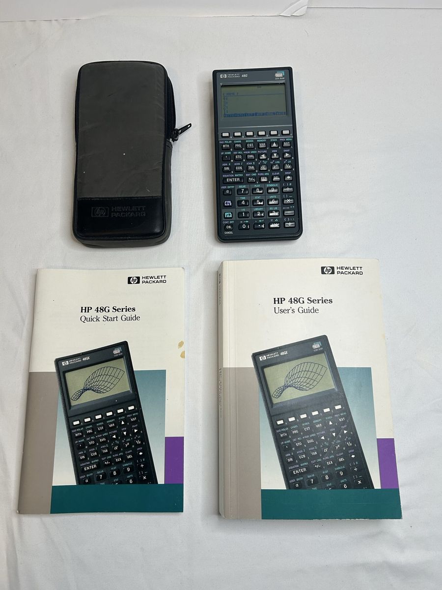 HP Hewlett Packard 48G Graphing Calculator 32KB RAM w/ Case & Manuals