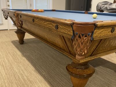 Brunswick-Balke-Collender Co. Pool Table with transport and assembly.