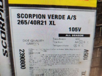 265/40r21 pirelli scorpion verde as