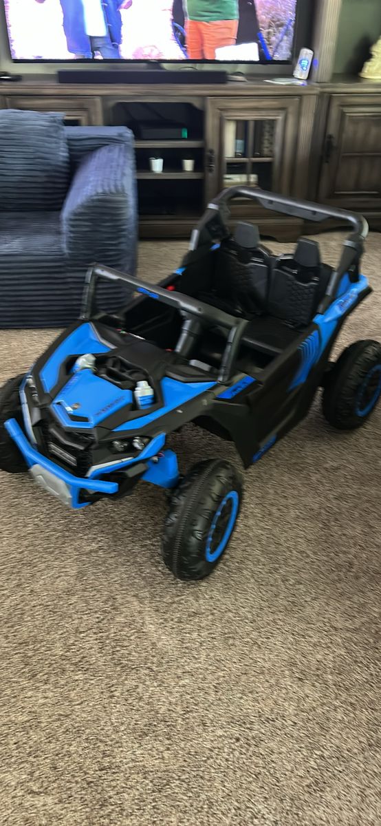 Kid's 2-Seater Electric Ride-On UTV with Remote Control - Blue & Black