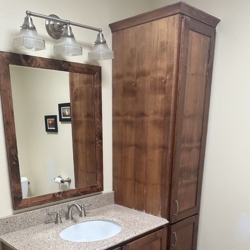 Wooden Bathroom Tall Storage Cabinet with Doors and Shelves