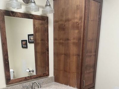 Wooden Bathroom Tall Storage Cabinet with Doors and Shelves