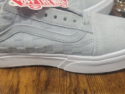 Vans Old Skool Grey Checkered Suede Skate Shoes Men's 7.5 / Women's 9, New with Tags