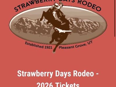 2 Strawberry Days Rodeo Tickets! 6/17 Fireworks night! Great Center Court Shaded Seats!