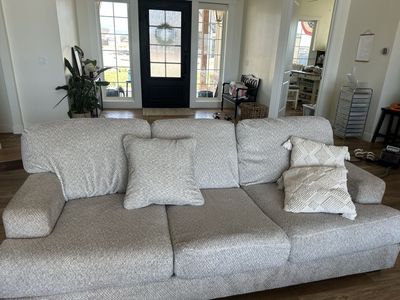 Light, fluffy soft fabric couch set