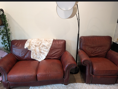 Leather couch and/or matching recliner