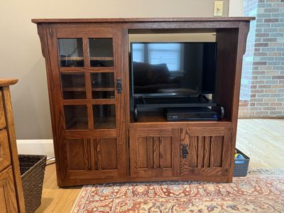 Mission Oak Entertainment Cabinet