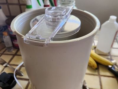 Waring Ice Cream and Yogurt maker...with a can of salt. Works great. Make healthier fresh ice cream.